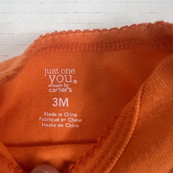 Just One You Carter's Orange Long Sleeve Bodysuit 3 Months Halloween - Picture 4 of 5